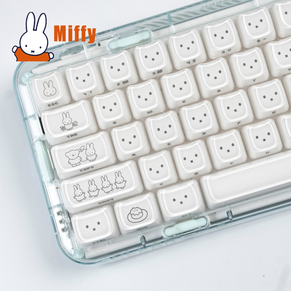 Gaming Keyboard Brands - คีย์แคปมิฟฟี่ คิวท์ แรบบิท คีย์แคปน่ารักสำหรับคีย์บอร์ดแบบกลไก เหมาะสำหรับแกนไขว้ โปรไฟล์