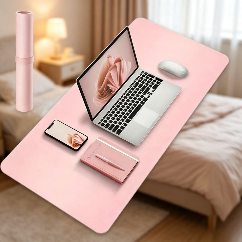 Gaming Keyboard And Mouse - แผ่นรองเมาส์กันน้ำขนาดใหญ่ แผ่นรองโต๊ะทำงาน ป้องกันโต๊ะทำงาน ทำจากหนัง PU และไม้ก๊อก