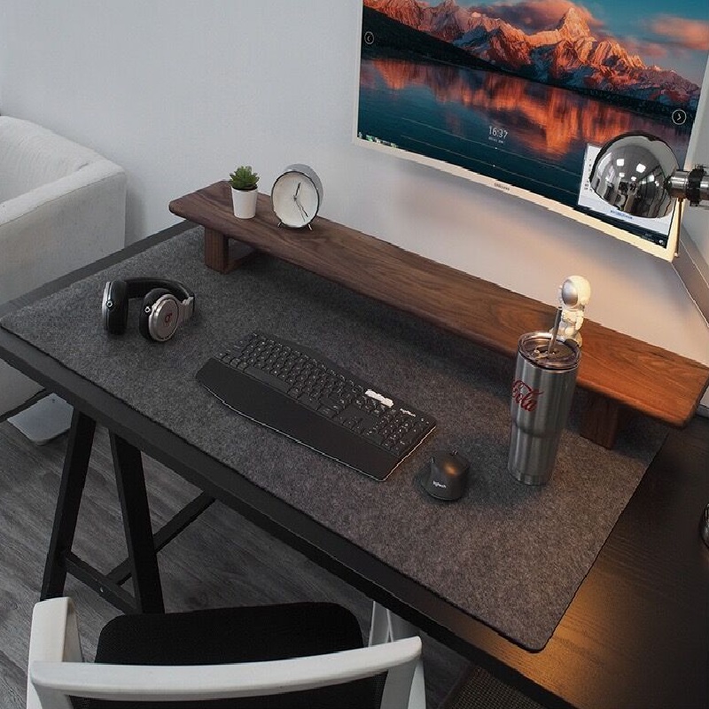 Gaming Keyboard And Mouse - แผ่นรองเมาส์ขนาดใหญ่ 80x40 ซม. สีเทาเข้ม สำหรับเล่นเกมส์ แผ่นรองโต๊ะคอมพิวเตอร์