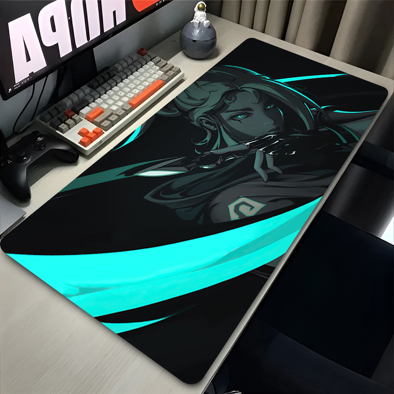 Gaming Keyboard Noise - แผ่นรองเมาส์เกม Valorant Jett XXL อุปกรณ์เสริมสำหรับเล่นเกมสำนักงาน แผ่นรองคีย์บอร์ดสำหรับเกมเมอร์