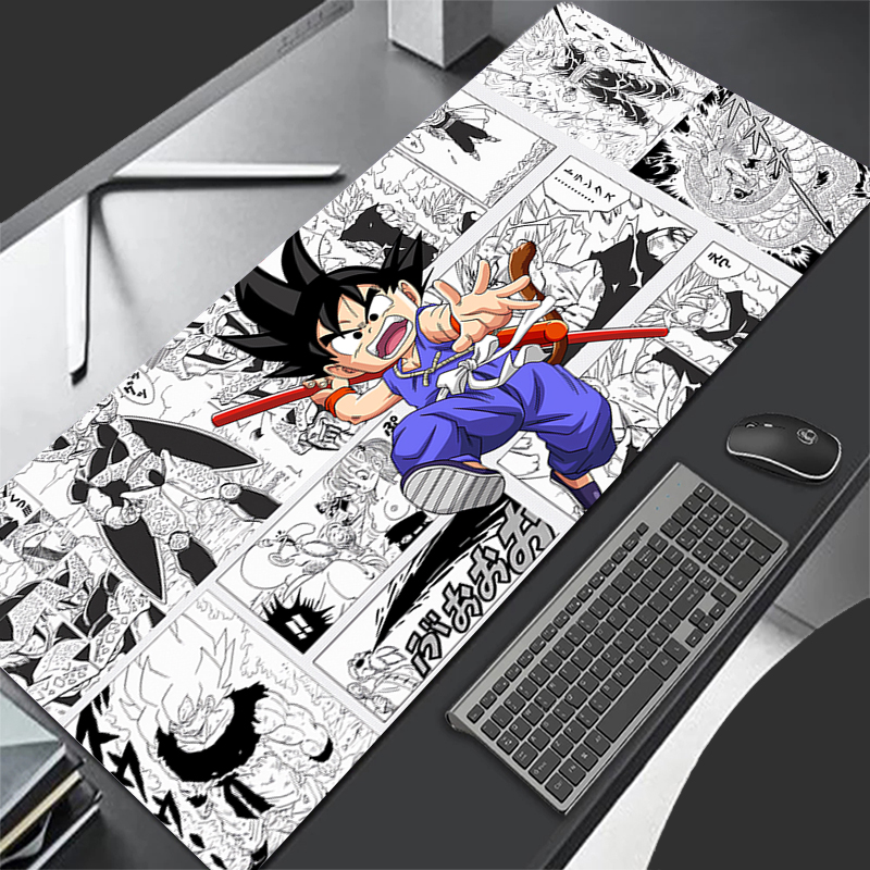Gaming Keyboard Brands - แผ่นรองเมาส์คอมพิวเตอร์ลายโกคู แผ่นรองคีย์บอร์ดลายดราก้อนบอล แผ่นรองเมาส์เท่ๆ สำหรับเกมเมอร์ แผ่นรองเมาส์นุ่มสำหรับสำนักงาน พีซี