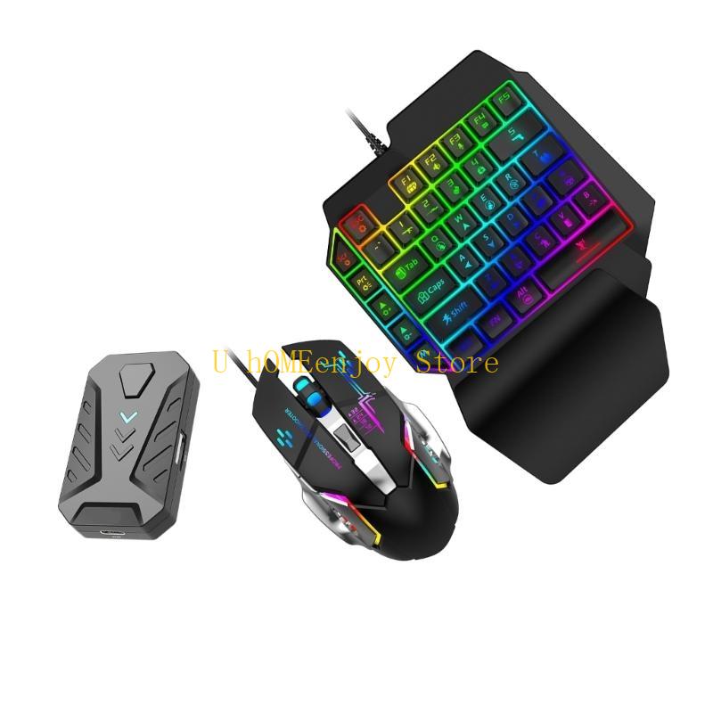Gaming Keyboard And Mouse Converter For Mobile - ตัวแปลงคีย์บอร์ดและเมาส์สำหรับเล่นเกม B0KF อะแดปเตอร์คีย์บอร์ดและเมาส์พร้อมเอฟเฟกต์การสั่นสะเทือนสำหรับเกมมือถือบนมือถือ