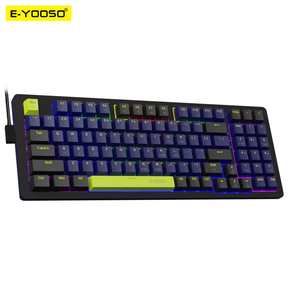 Gaming Keyboard Budget - คีย์บอร์ดเกมกลไก USB แบบมีสาย Z94 E-YOOSO 94ปุ่มแบบรัสเซียโปรตุเกสสำหรับคอมพิวเตอร์แล็ปท็อปพีซี