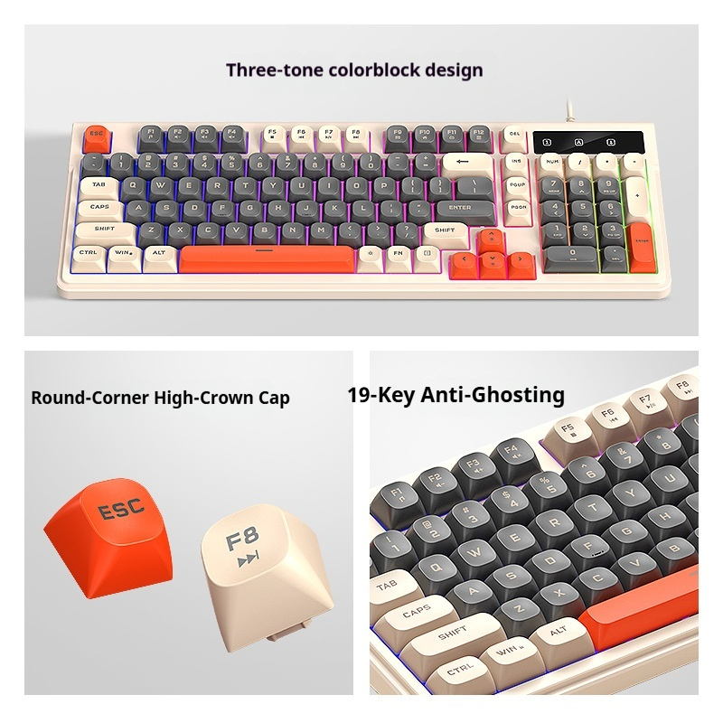 คีย์บอร์ดเกมมิ่งแบบมีสาย 98 ปุ - Gaming Keyboard That Is Quiet บทวิจารณ์และราคา