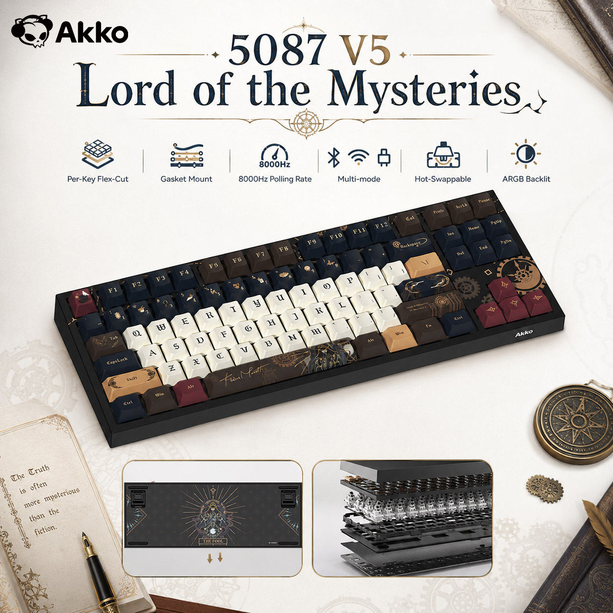คีย์บอร์ดกลไกไร้สาย Akko Lord  - Gaming Keyboard Tkl บทวิจารณ์และราคา
