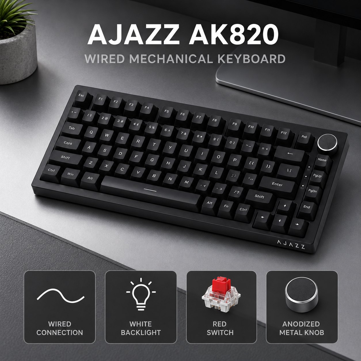AJAZZ AK820 คีย์บอร์ดไร้สายแบบ - Gaming Keyboard Budget บทวิจารณ์และราคา