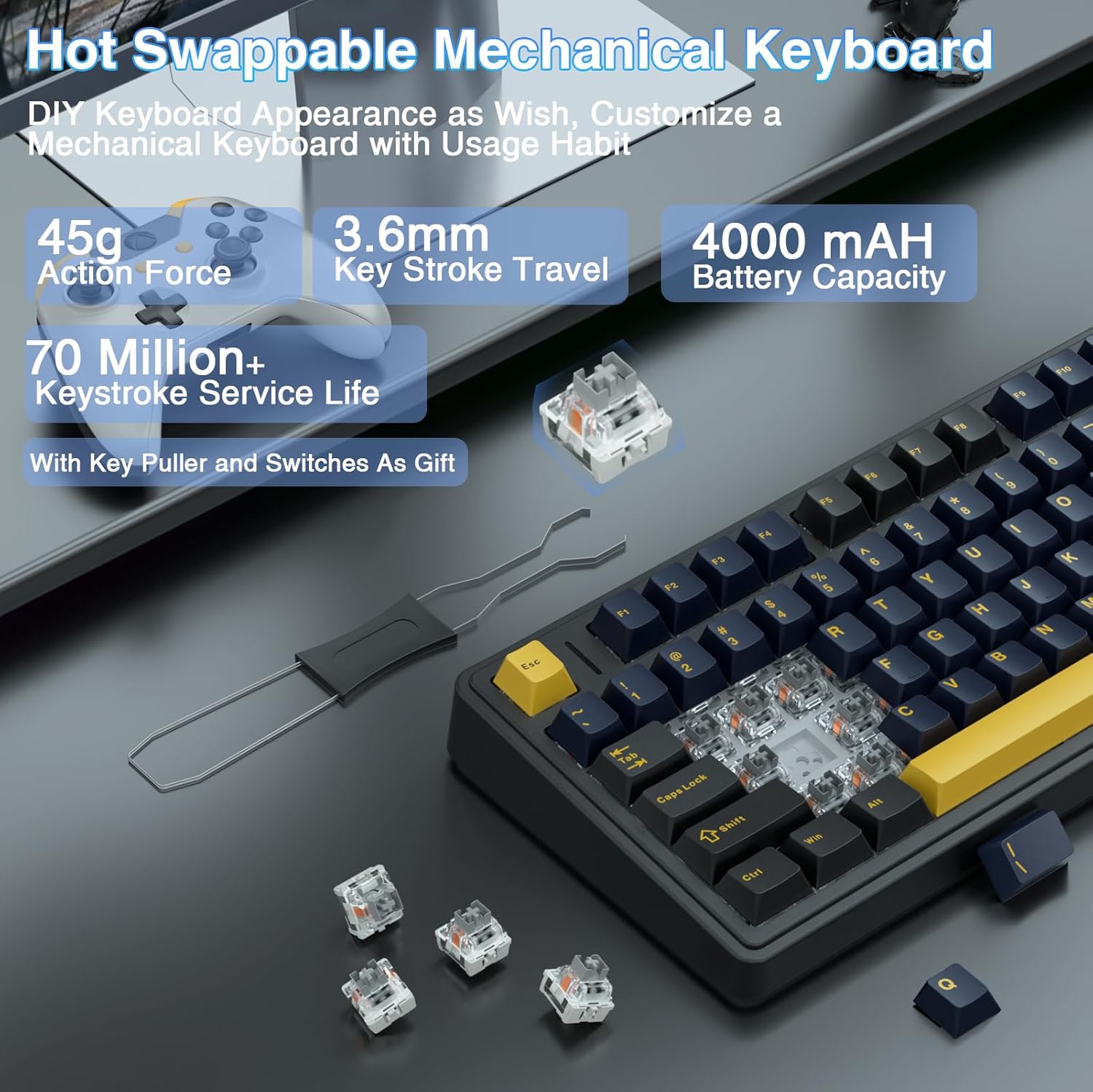 คีย์บอร์ดแบบกลไก Aula F75, ปุ่ - Gaming Keyboard Number Pad บทวิจารณ์และราคา