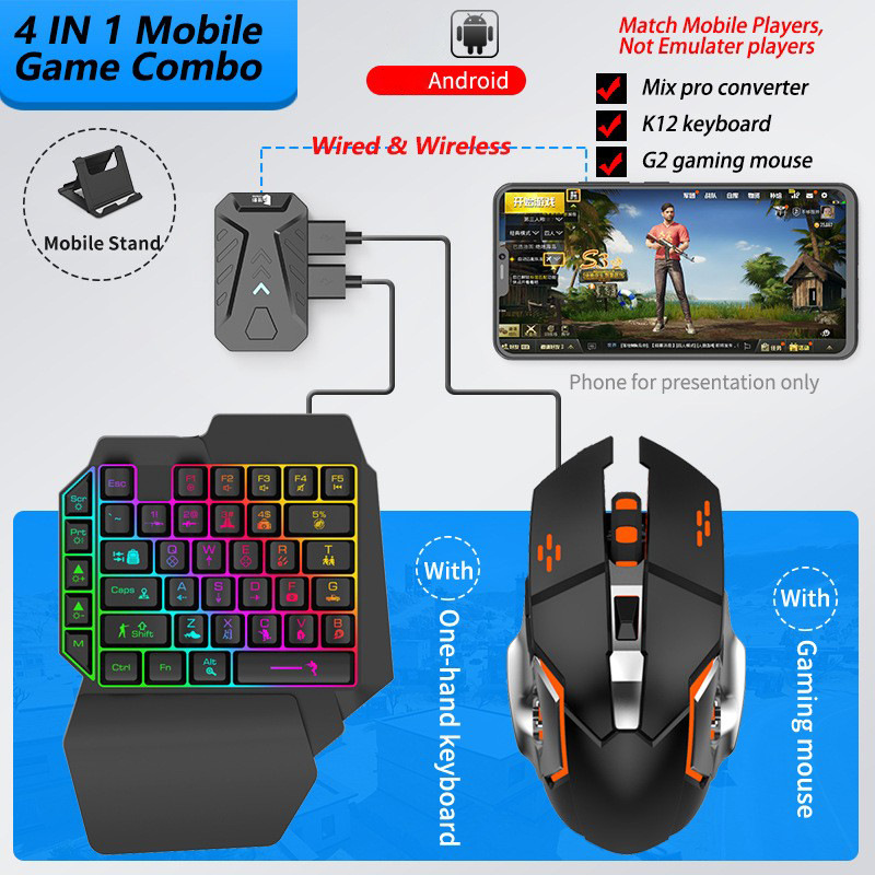 ชุดคีย์บอร์ดและเมาส์สำหรับเล่น - Gaming Keyboard And Mouse Converter For Mobile บทวิจารณ์และราคา