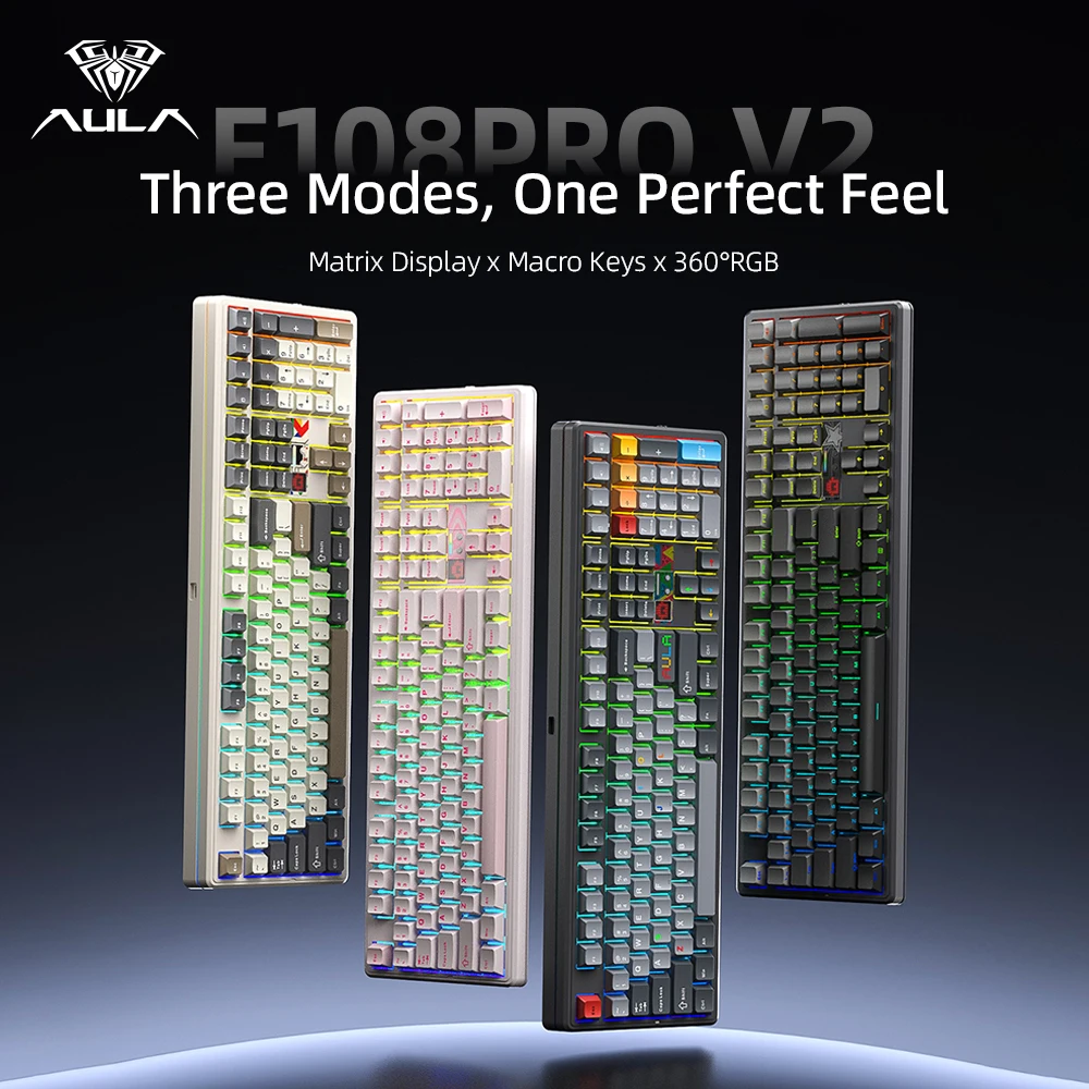 คีย์บอร์ดเกมมิ่ง AULA F108 Pro - Gaming Keyboard Hot Swappable บทวิจารณ์และราคา